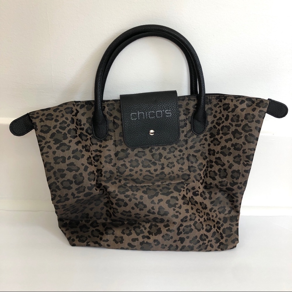 Leopard Print Foldable Tote Bag